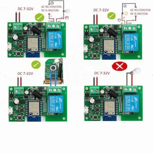 Vista 4 de 1 canal USB 5V AC/DC 7-32V Smart WiFi Wireless Relay Switch Module, aplicación Tuya Smart Life Control remoto, compatible con Alexa Google Home (1)