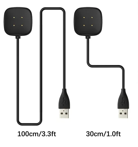 Vista 7 de Cable Cargador Compatible con Reloj Inteligente Fitbit Versa 4 / Sense/Versa 3 / Sense 2, Cable Soporte Base Cuna de Carga USB de Repuesto (3.3 pies)