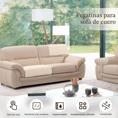Vista 2 de BSZHTECH Cinta de reparación de cuero, parche de reparación de cuero autoadhesivo para sofás, muebles, sofás, asientos de automóvil, kit avanzado
