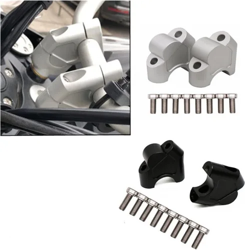 Vista 5 de Abrazadera de manillar de motocicleta para Benelli TRK502 TRK 502 2016-2017 Accesorios de motocicleta CNC Aluminio Manillar Abrazadera elevada