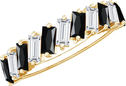Vista 11 de Anillo de boda de ónix negro real (calidad AAA, joyería de piedras preciosas apilables para mujeres)