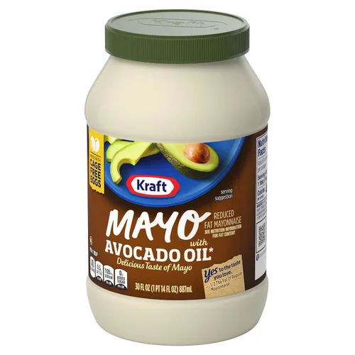 Vista 6 de Kraft - Mayonesa reducida en grasa hecha de aceite de aguacate de (tarro de 30 onzas)- el embalaje puede variar