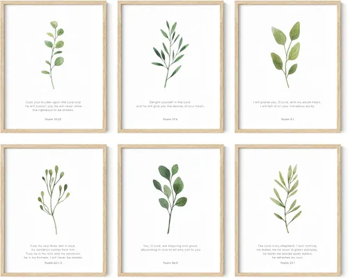 Vista 8 de HAUS AND HUES Decoración de pared con versículos de la Biblia, juego de 6 impresiones de las Escrituras cristianas, arte bíblico inspirador, arte