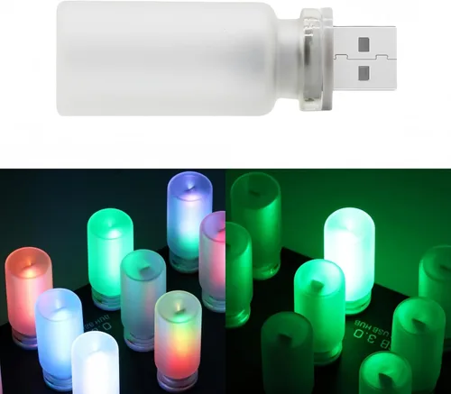 Vista 16 de Luz nocturna USB innovadora: nueva luz de ambiente táctil para cama y coche, botella de vidrio de cerámica LED – Perfecta para decoración mini Azul