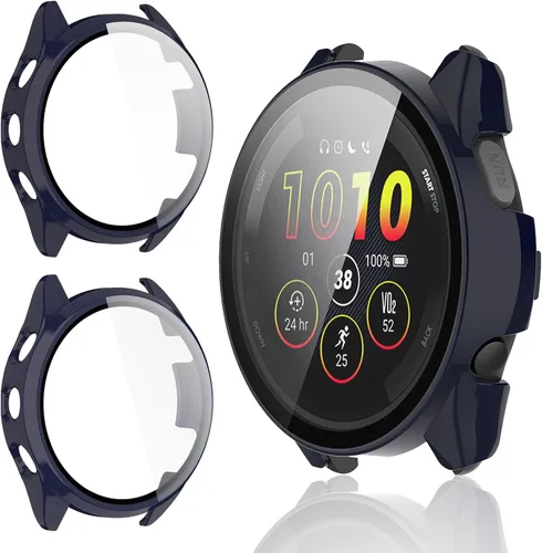 Vista 9 de Paquete de 4 fundas protectoras de pantalla de música Garmin Forerunner 165 y 165 [cobertura completa], parachoques duro de policarbonato completo 2