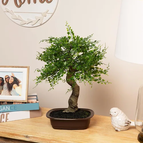 Vista 2 de Mini árbol bonsái artificial en maceta - 16