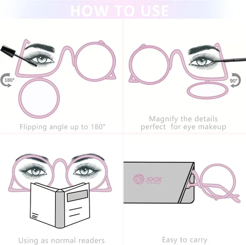 Vista 3 de JOOX Makeup Reading Glasses for Women Large Magnifying Cosmetic Readers Make Up Eyeglasses