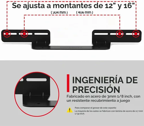 Vista 5 de Soporte de barra de sonido para graves Sonos Beam Gen 1 y 2 solamente Negro