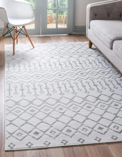 Vista 13 de Unique Loom Enrejado Marroquí Colección Trellis Geométrica Transicional Beige/Marfil Alfombra Área (10 pies 8 pulgadas x 16 pies 5 pulgadas)