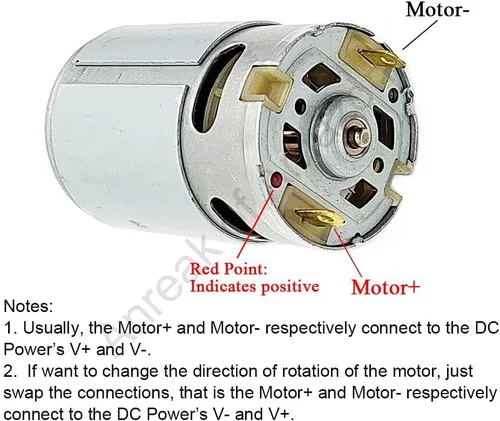 Vista 3 de RS550 9.6V 9 Dientes (Φ7.9mm) Motor para Destornillador, 9.6-25V 9-15 Dientes 25000 RPM Reemplazo para Taladro de Batería y Herramientas Eléctricas