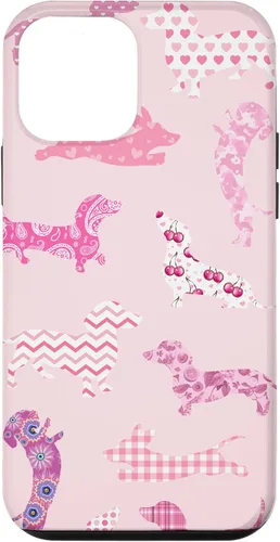 Vista 15 de Funda para iPhone 11 rosa boho Dachshund Doxie