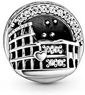 Vista 2 de pandora 925 plata esterlina colgante DIY nuevo color plata roma coliseo calado encantos granos ajuste pandora original pulseras colgante de joyería