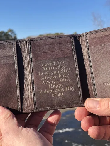 Vista 6 de Genuine Leather Tri Fold Personalized Mens Wallet (777)