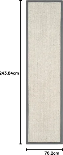 Vista 27 de Alfombra de sisal Safavieh, de color maíz y negro, tejida a mano, de la colección de fibras naturales; 5 x 8 pulgadas, NF441A, Tela, Gris / Gris