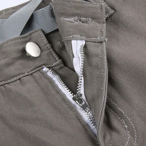 Vista 3 de Pantalones cargo de tiro bajo para mujer, pantalones de paracaídas holgados Y2K, ropa de calle, pantalones sueltos de cintura alta, pantalones