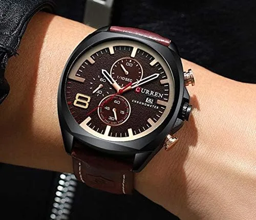 Vista 6 de Mgae - Reloj de pulsera para hombre, analógico, militar, de cuarzo, resistente al agua