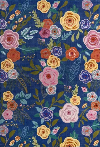 Vista 20 de Unique Loom Blossom Collection - Alfombra de área Ashley (9 pies x 12 pies 2 pulgadas, rectangular, azul/oliva)