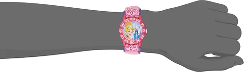 Vista 2 de Disney Princess Time Teacher - Reloj analógico de cuarzo y nailon para niños, Rosado