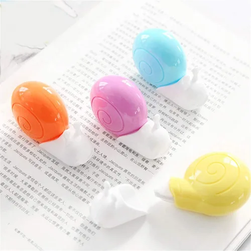 Vista 5 de Kawaii - Mini cinta de corrección de caracol fácil de usar para correcciones instantáneas, transparente, paquete de 4