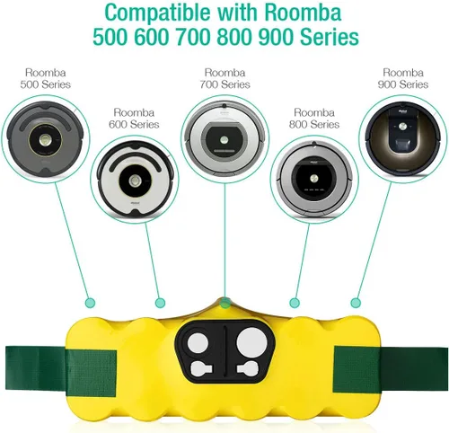 Vista 2 de FirstPower 5.0Ah 14.4V Compatible con batería de repuesto para Roomba R3 500 600 700 800 900 Series 510 530 531 532 535 536 540 550 552 560 570 580