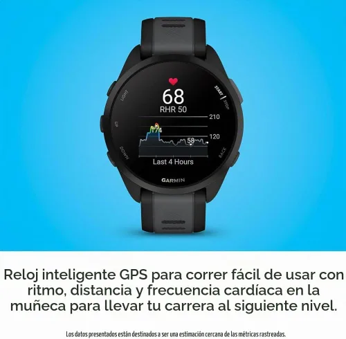 Vista 5 de Garmin Forerunner 165 GPS Running AMOLED Smartwatch 1.693 in Bundle Negro/gris pizarra, 010-02863-20, batería de 11 días, con protección extendida