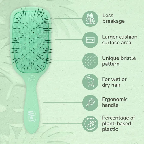 Vista 4 de Wet Brush Go Green - Cepillo desenredante de pelo grueso, cerdas IntelliFlex ultrasuaves con AquaVent - Afloja suavemente los nudos mientras