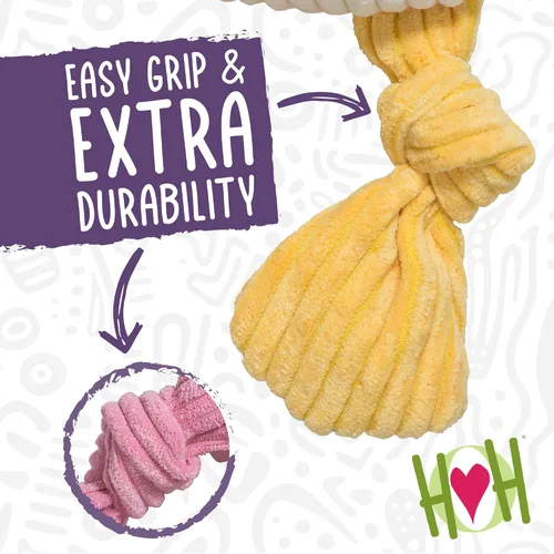 Vista 5 de HuggleHounds Knottie Juguete de Peluche para Perros - Juguete de Animal de Peluche para Perros, Juguetes para Cachorros, Juguete Chirriante