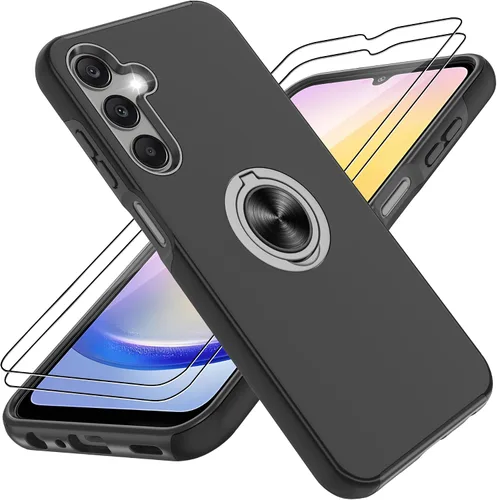 Vista 19 de Gritup Funda para Pixel 6A con protector de pantalla HD, soporte de anillo magnético 360 para Google Pixel 6A, color negro