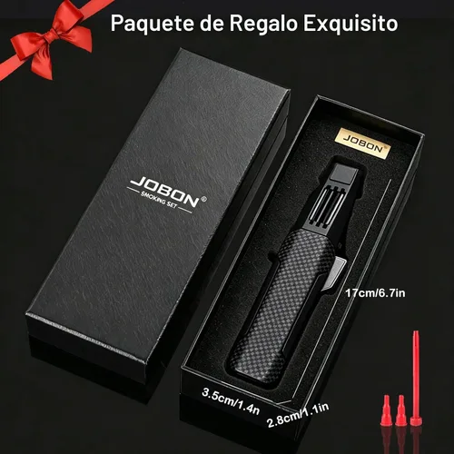 Vista 6 de Encendedor de butano, soplete de cocina recargable con bloqueo de seguridad, sopletes solares de llama de chorro ajustable a prueba de viento