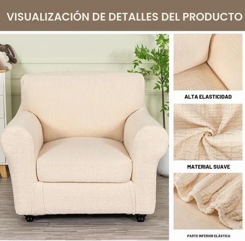 Vista 3 de Funda para sofá, funda para sillón, funda de sofá de 2 piezas con brazos