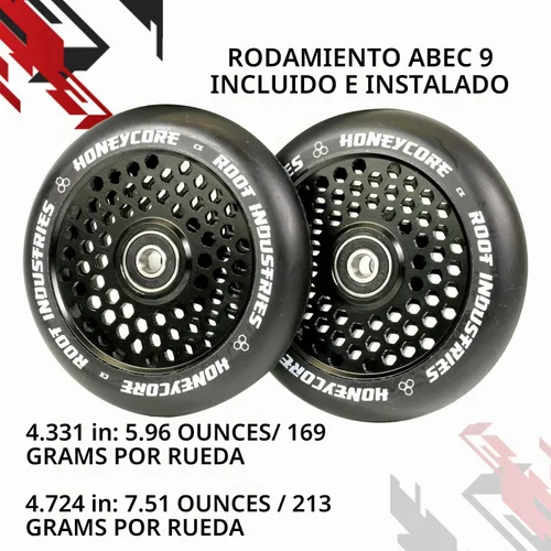 Vista 4 de Root Industries HoneyCore ruedas 120 mm – Juego de 2 Negro/Negro