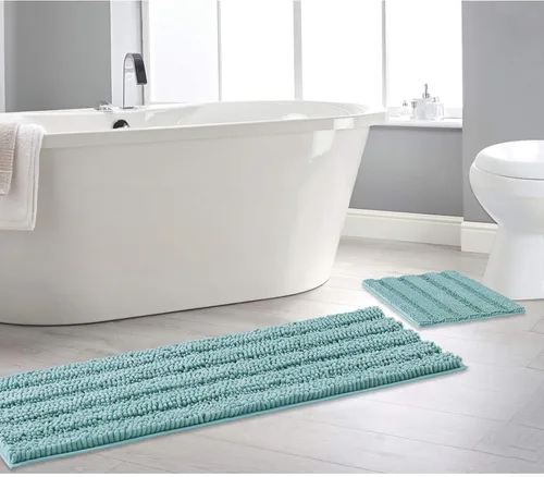 Vista 37 de NICETOWN Tapete negro para baño, antideslizante, suave, absorbente de agua, tapete de bajo perfil para entrada, tapete para vestíbulo, puerta