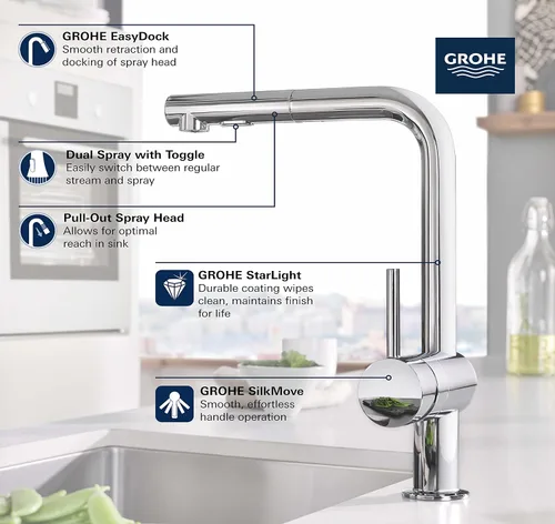 Vista 3 de GROHE 30300000 Minta Grifo de cocina extraíble cromado