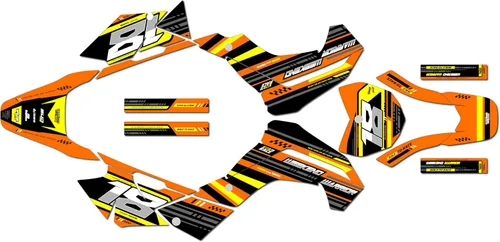 Vista 5 de Kit de gráficos para Kawasaki KLX140R (2019-2023) Warrior Series Blue 09 Mil - Adhesivos para motocicleta Dirt Pit Bike Motocicleta, accesorios