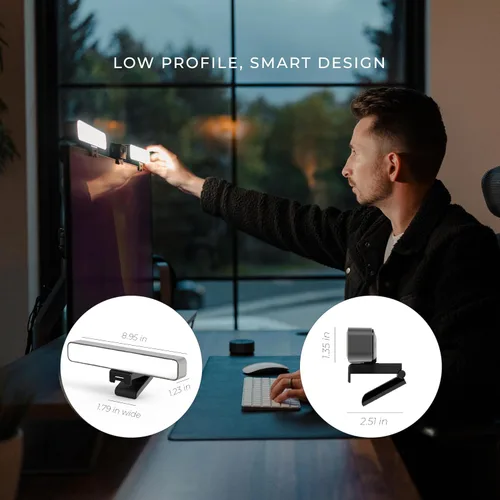Vista 7 de HumanCentric Iluminación de videoconferencia premium para videollamadas, HighBeam Pro Light para reuniones de zoom y transmisión, luz de anillo