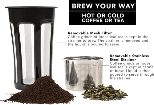 Vista 6 de Hastings Collective Jarra térmica de café de 40 onzas – Jarra aislada al vacío de doble pared de acero inoxidable – Cafetera térmica de 1 litro