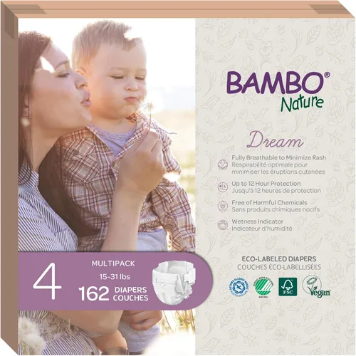 Vista 24 de Bambo Nature Pañales hipoalergénicos Dream Baby, pañales sostenibles con etiqueta ecológica de primera calidad, protección mejorada contra fugas