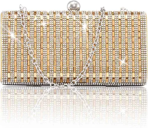 Vista 2 de Yokawe Bolso de mano para mujer, con diamantes de imitación brillantes, para novia, boda, baile de graduación, fiesta, bolso