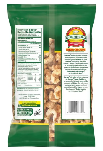 Vista 2 de Guerrero, Chicharrone Snack Crisps, Tender Cracklins, 6.5 onzas