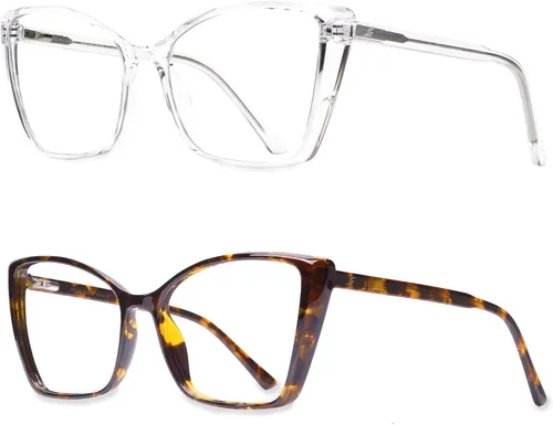 Vista 14 de Gafas de Bloqueo de Luz Azul para Mujeres, de Gran Tamaño con Estilo Ojo de Gato para Computadora y Videojuegos Antirreflejos y Anti-UV RF6204 Verde