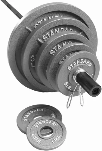 Vista 3 de Juego olímpico de 300 lb CAP Barbell, incluye barra de 7 ft