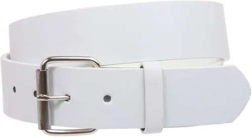 Vista 19 de Beltiscool 1 1/2" (38 mm) Snap On Plain Leather Jean Belt con hebilla de rodillo Amarillo
