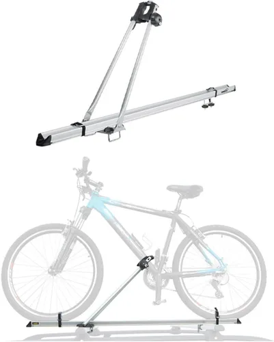 Vista 10 de OMAC Soporte para bicicleta de montaje en techo para coche, portador de bicicleta, universal, con cerradura negra