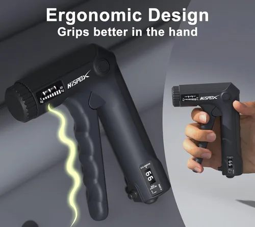 Vista 4 de Grip Strength Trainer with Finger Exerciser, Adjustable Resistance, Forearm Strengthener Hand Gripper with Counting,Black