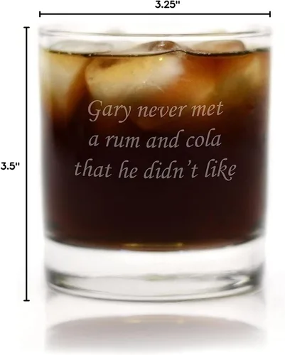 Vista 7 de Vaso de cóctel personalizado grabado con tu texto personalizado