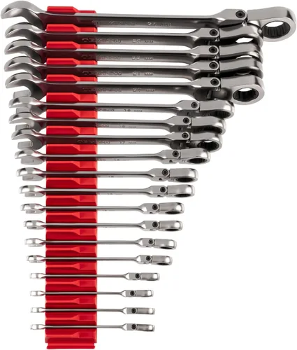 Vista 11 de TEKTON Juego de llaves combinadas con cabeza flexible de 12 puntos con bolsa, 19 piezas (6-24 mm) WRC95403