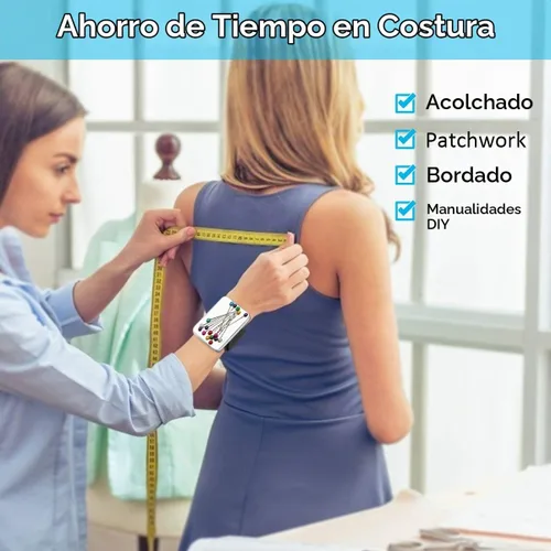 Vista 5 de Coitak 3 pulseras magnéticas con soporte de alfiler, pulsera de costura magnética
