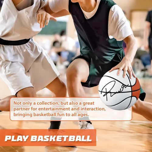 Vista 4 de Hiboom 1 Set Autograph Basketball with Acrylic Stand 1/3 marrón