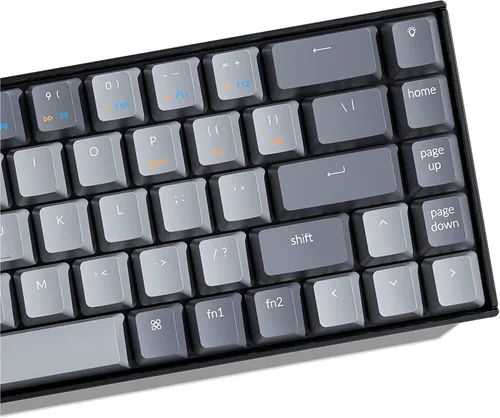 Vista 2 de Keychron Teclado mecánico inalámbrico K6 Bluetooth 51 con interruptor azul Gateron G Pro retroiluminación LED batería recargable teclado compacto