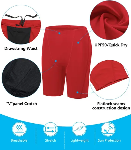 Vista 44 de Traje de baño deportivo competitivo para hombre, traje de entrenamiento de resistencia de carreras, pantalones cortos de natación de secado rápido